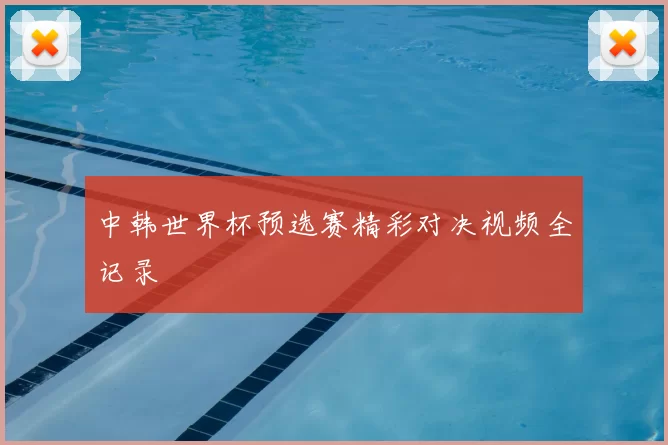 中韩世界杯预选赛精彩对决视频全记录